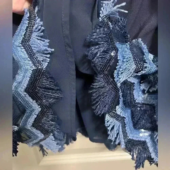 Anthropologie Maeve Fringe Sleeveless Dress - Size 4P - Picture 7 of 9